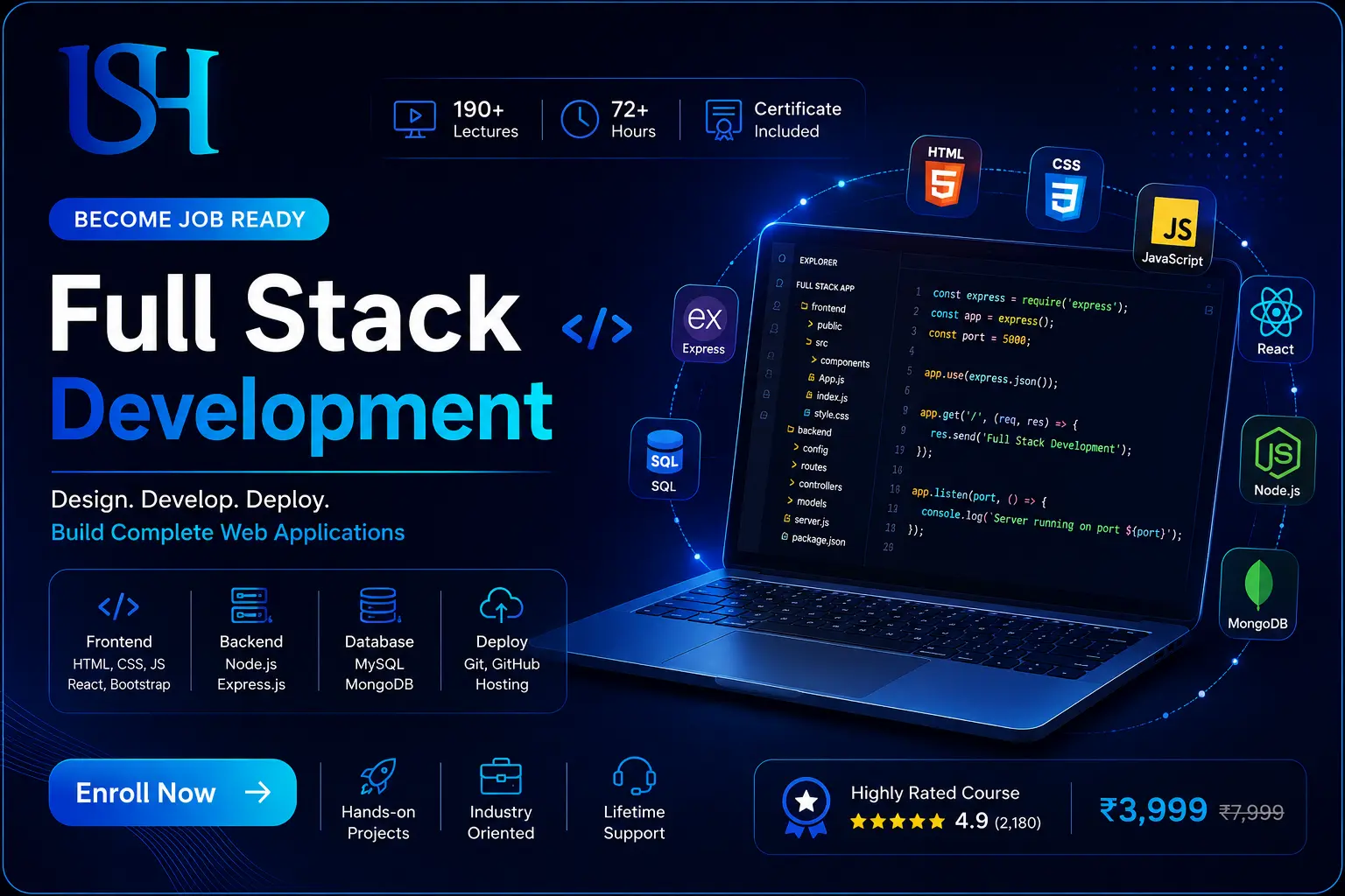 Full stack development course illustration